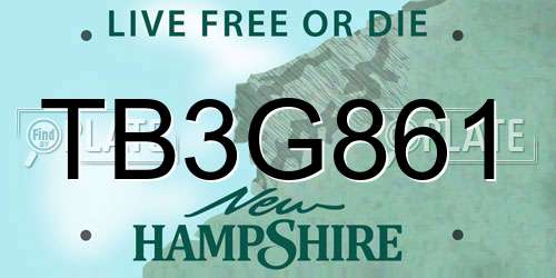 TB3G861 New Hampshire License Plate