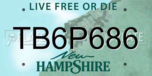 TB6P686 New Hampshire License Plate