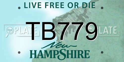 TB779 New Hampshire License Plate