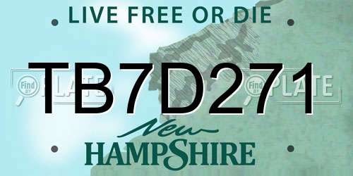 TB7D271 New Hampshire License Plate