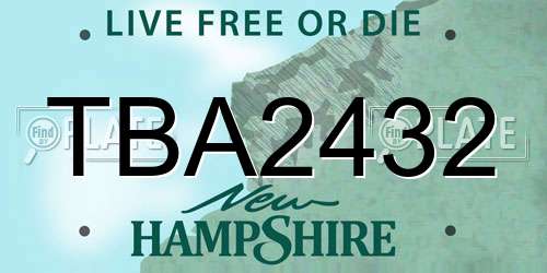 TBA2432 New Hampshire License Plate