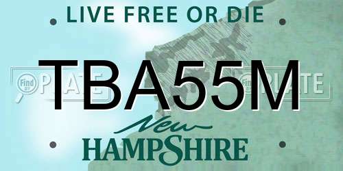 TBA55M New Hampshire License Plate
