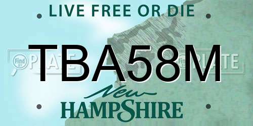 TBA58M New Hampshire License Plate