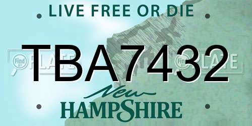 TBA7432 New Hampshire License Plate