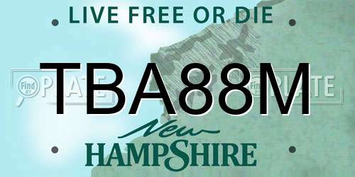 TBA88M New Hampshire License Plate