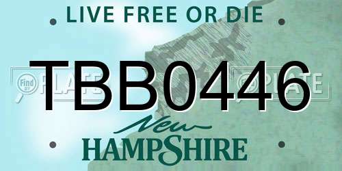 TBB0446 New Hampshire License Plate