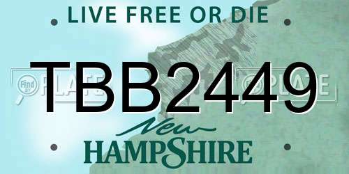 TBB2449 New Hampshire License Plate