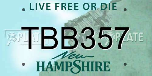 TBB357 New Hampshire License Plate