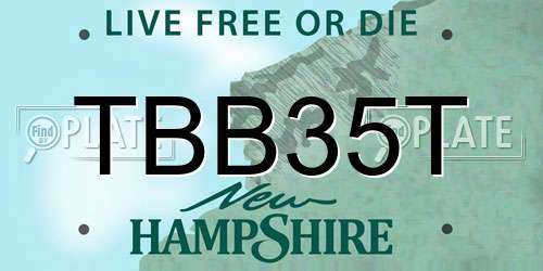 TBB35T New Hampshire License Plate
