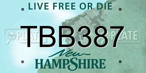 TBB387 New Hampshire License Plate
