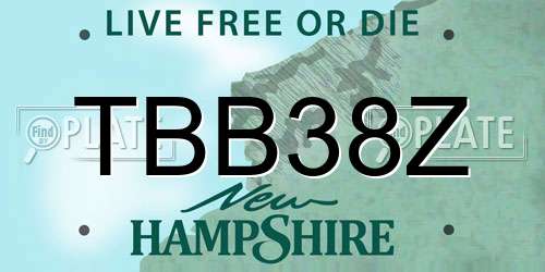 TBB38Z New Hampshire License Plate