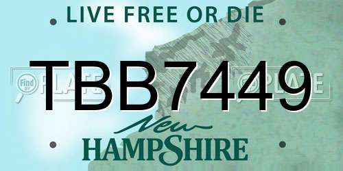 TBB7449 New Hampshire License Plate