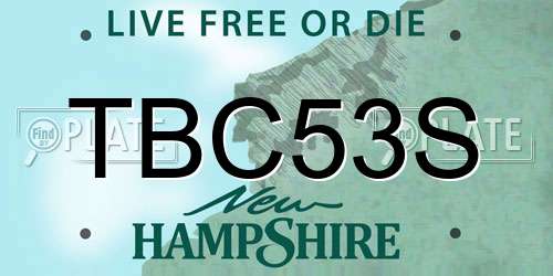 TBC53S New Hampshire License Plate