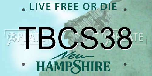 TBCS38 New Hampshire License Plate