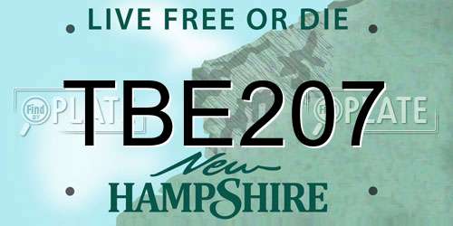 TBE207 New Hampshire License Plate