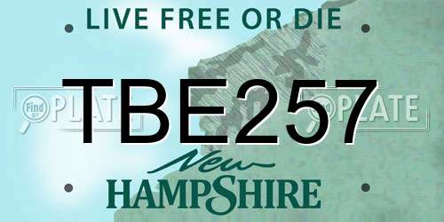 TBE257 New Hampshire License Plate