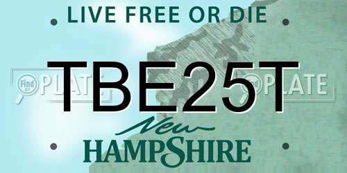 TBE25T New Hampshire License Plate