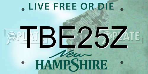 TBE25Z New Hampshire License Plate