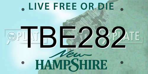 TBE282 New Hampshire License Plate