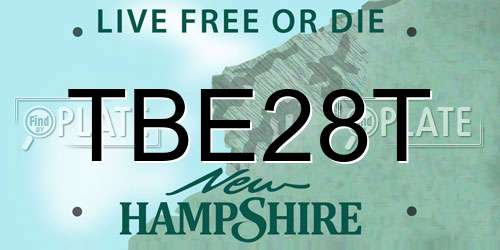 TBE28T New Hampshire License Plate