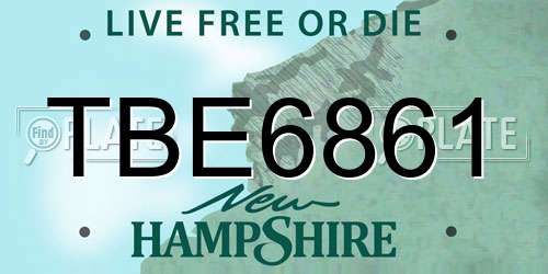 TBE6861 New Hampshire License Plate