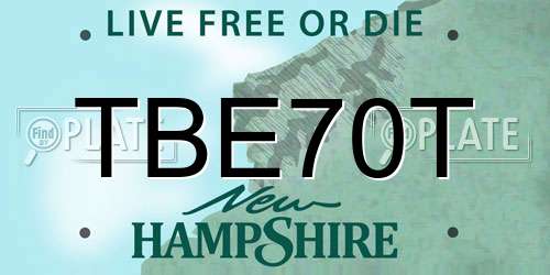 TBE70T New Hampshire License Plate
