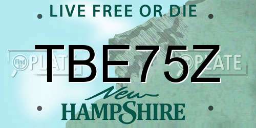 TBE75Z New Hampshire License Plate