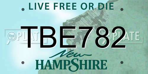 TBE782 New Hampshire License Plate