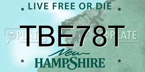 TBE78T New Hampshire License Plate