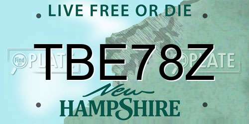TBE78Z New Hampshire License Plate