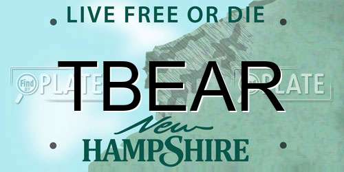 TBEAR New Hampshire License Plate