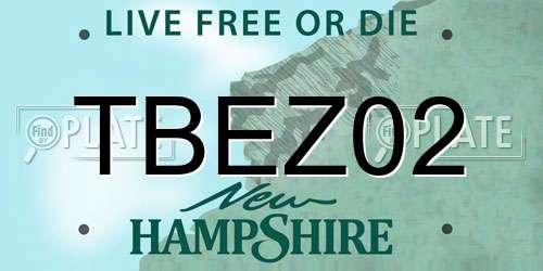 TBEZ02 New Hampshire License Plate