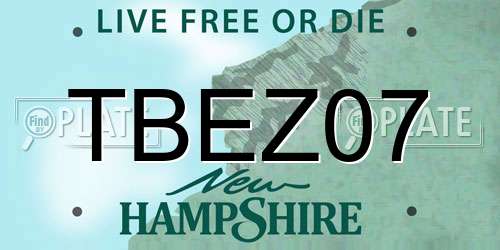 TBEZ07 New Hampshire License Plate