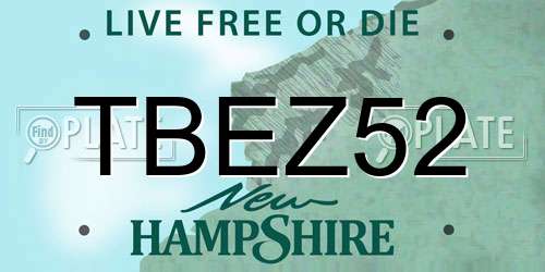TBEZ52 New Hampshire License Plate