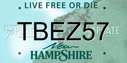 TBEZ57 New Hampshire License Plate