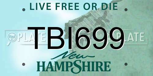 TBI699 New Hampshire License Plate