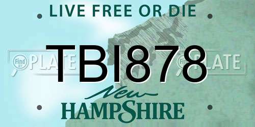 TBI878 New Hampshire License Plate
