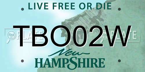 TBO02W New Hampshire License Plate