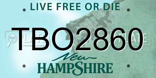TBO2860 New Hampshire License Plate