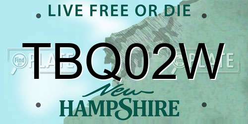 TBQ02W New Hampshire License Plate