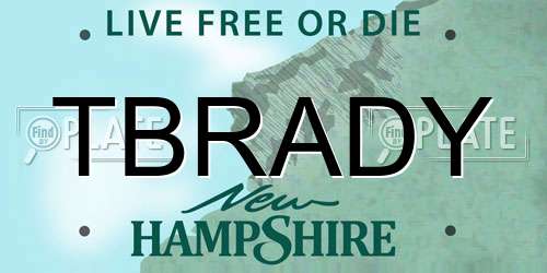 TBRADY New Hampshire License Plate