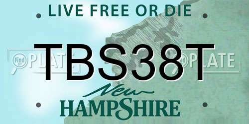 TBS38T New Hampshire License Plate