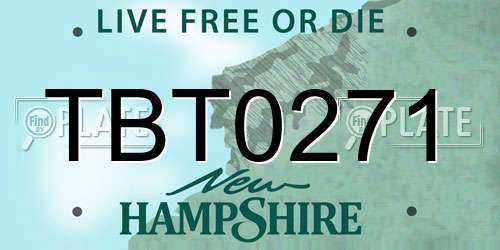 TBT0271 New Hampshire License Plate