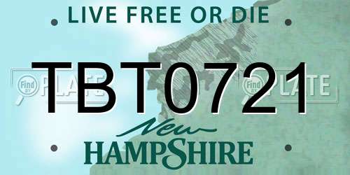 TBT0721 New Hampshire License Plate