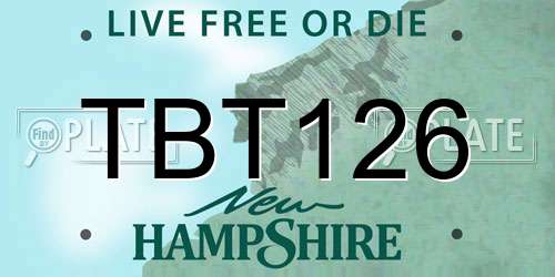TBT126 New Hampshire License Plate