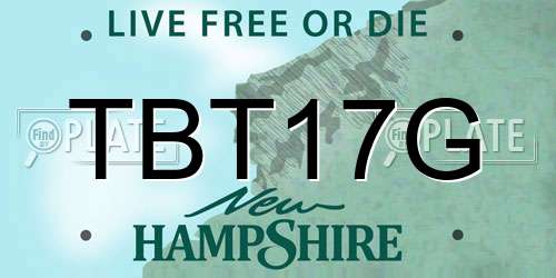 TBT17G New Hampshire License Plate