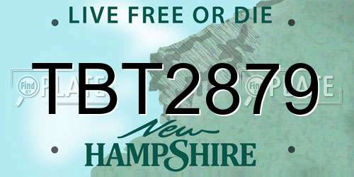TBT2879 New Hampshire License Plate