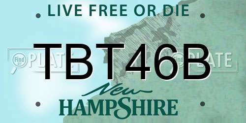 TBT46B New Hampshire License Plate