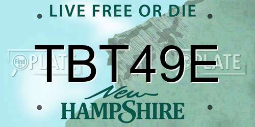 TBT49E New Hampshire License Plate
