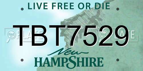 TBT7529 New Hampshire License Plate
